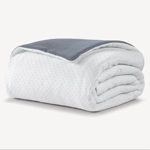 Queen reversible microfiber polka dot comforter set